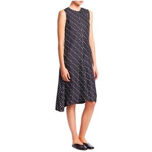 Theory Black and White Patterned Midi Dress